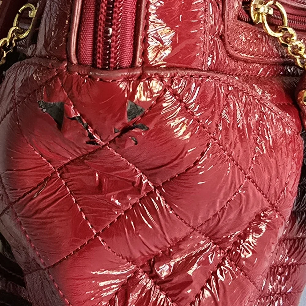 Sharif Original 1827 Designer Purse Red/Black Leather Shoulder Bag *Bonus Tote - Picture 8 of 14